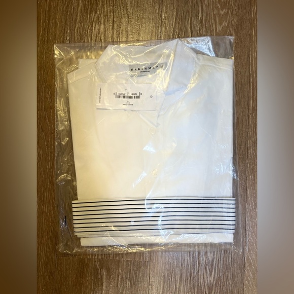 NWT Harshman Los Angeles White Button-Down Shirt Mariel Tunic Medium - Picture 2 of 2